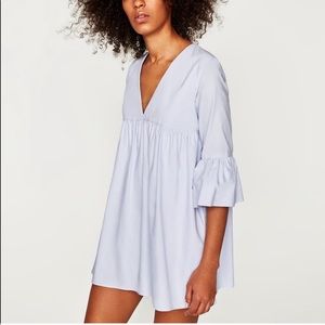 NWOT Zara Sky Blue Babydoll Romper Jumpsuit